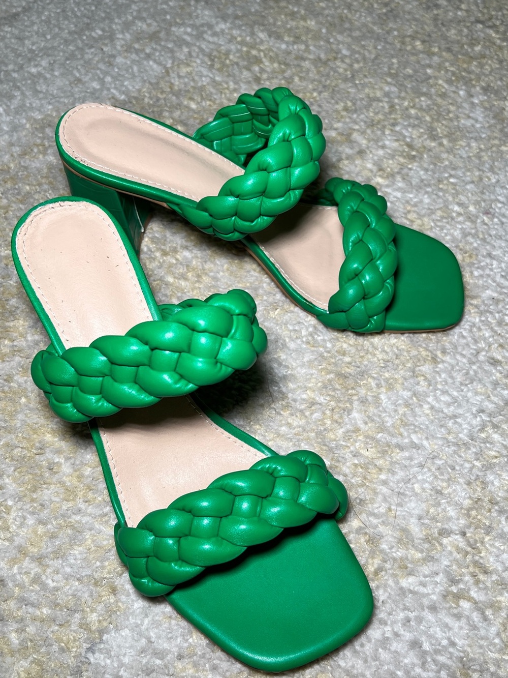 Green Braided Double Strap Mule Heels – Size 9 - Picture 5 of 6